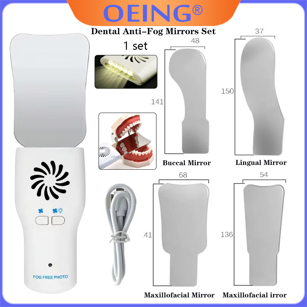 Photography Lighting Game - ชุดกระจกตรวจฟัน AG Dental ป้องกันฝ้า สำหรับถ่ายภาพภายในช่องปาก กระจกสแตนเลสพร้อมไฟ