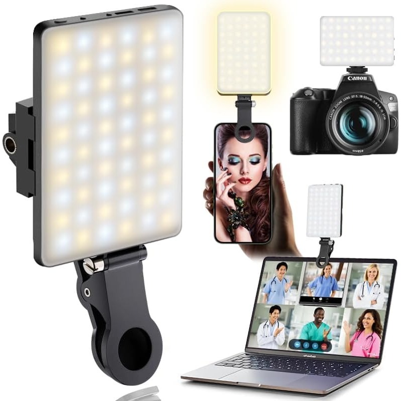 ไฟเซลฟี่แบบหนีบพกพา LED; ไฟสำห - Photography Lighting Description บทวิจารณ์และราคา